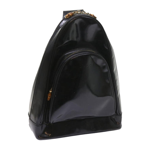 GUCCI Bamboo Body Bag Leather Black 003 3444 0027  bs9736