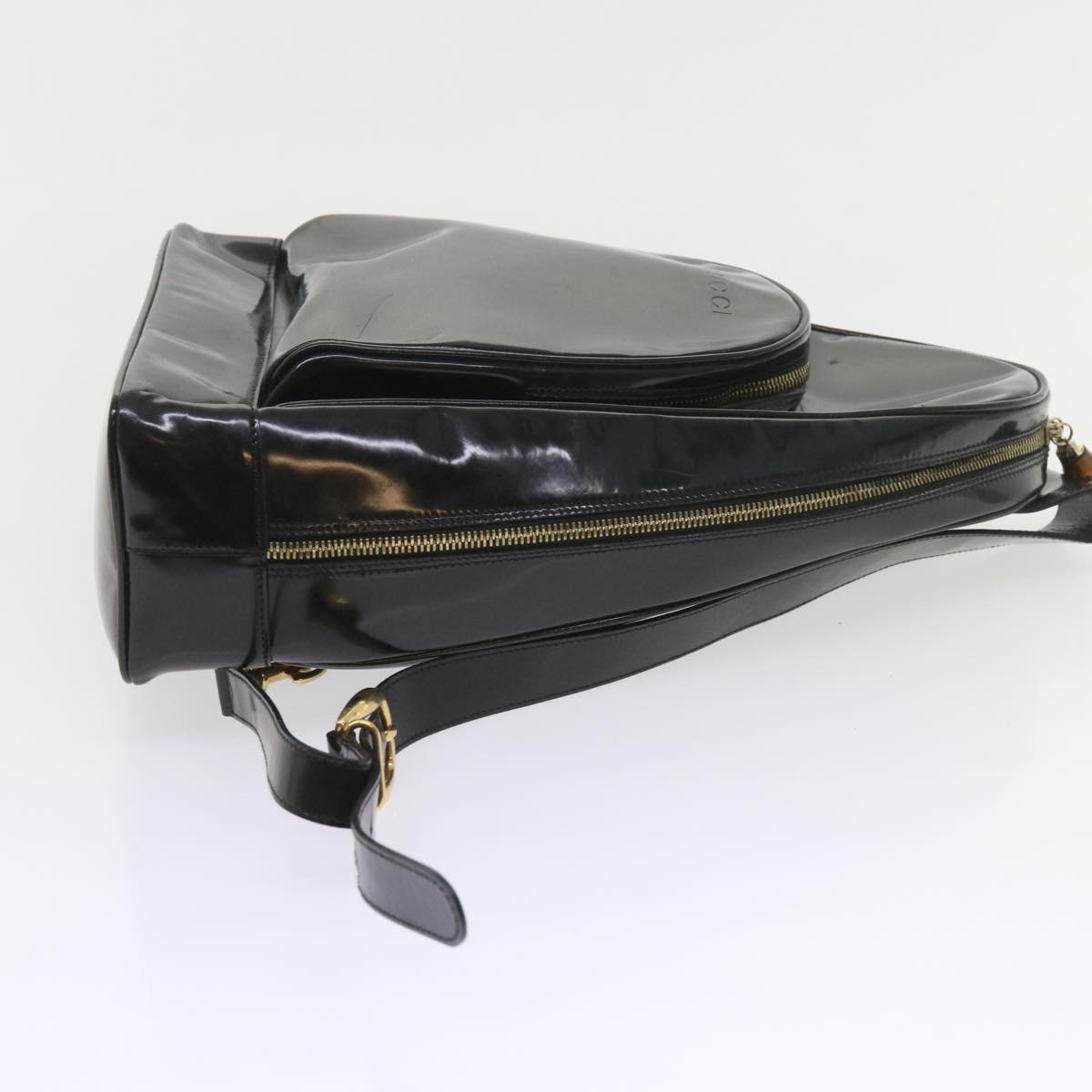 GUCCI Bamboo Body Bag Leather Black 003 3444 0027  bs9736
