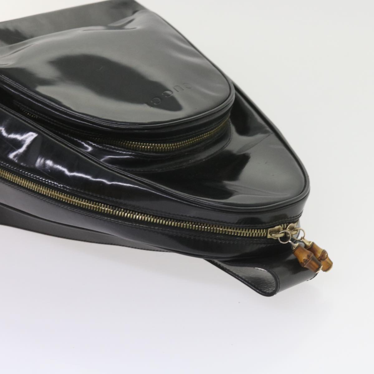 GUCCI Bamboo Body Bag Leather Black 003 3444 0027  bs9736