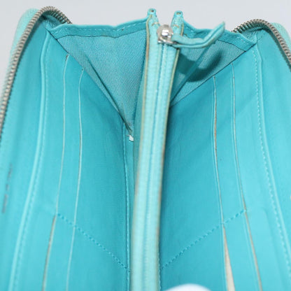 CHANEL Matelasse Wallet Lamb Skin Turquoise Blue CC bs9740