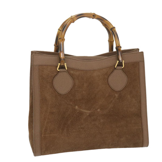 GUCCI Bamboo Hand Bag Suede Brown 082 2853 0260 0  bs9787