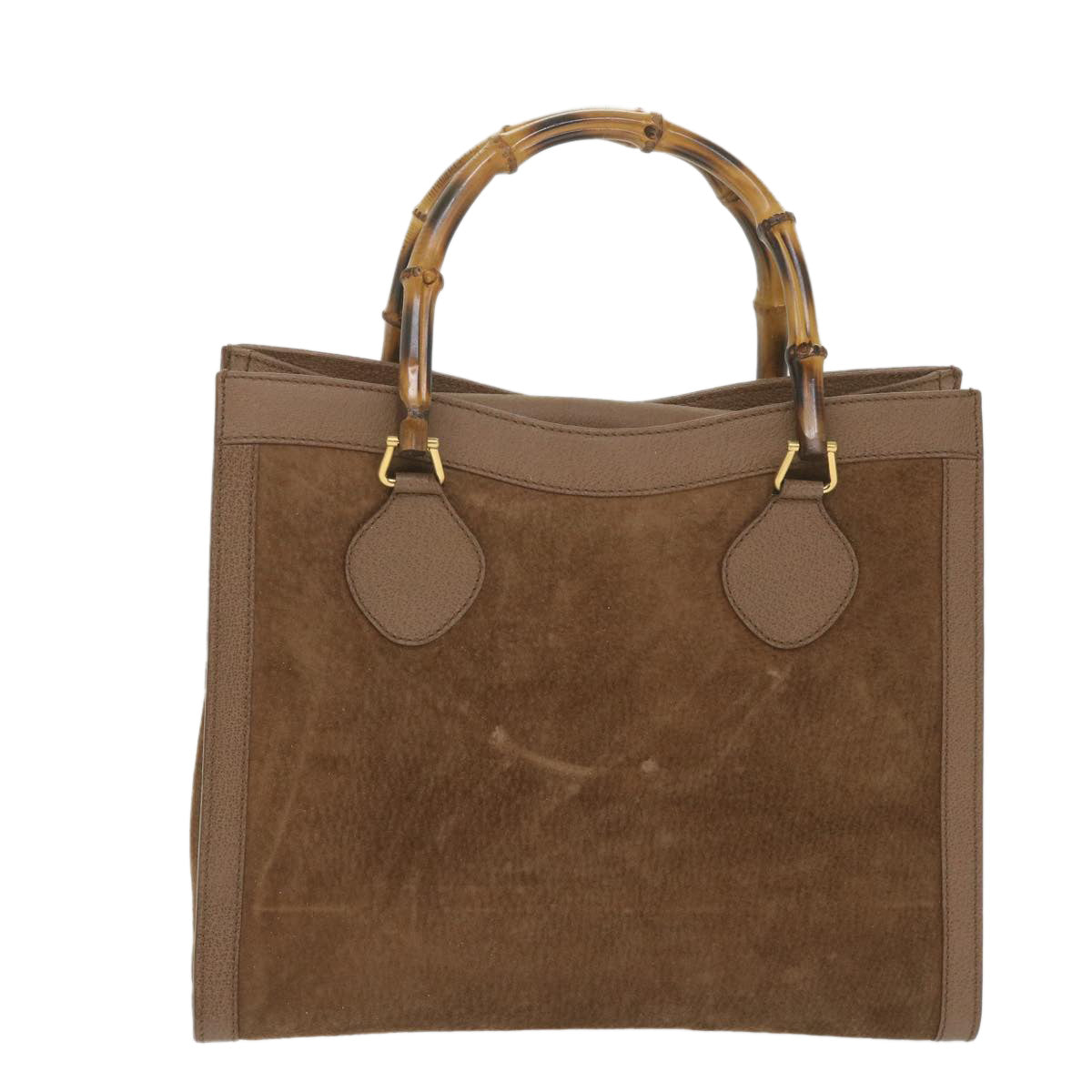 GUCCI Bamboo Hand Bag Suede Brown 082 2853 0260 0  bs9787