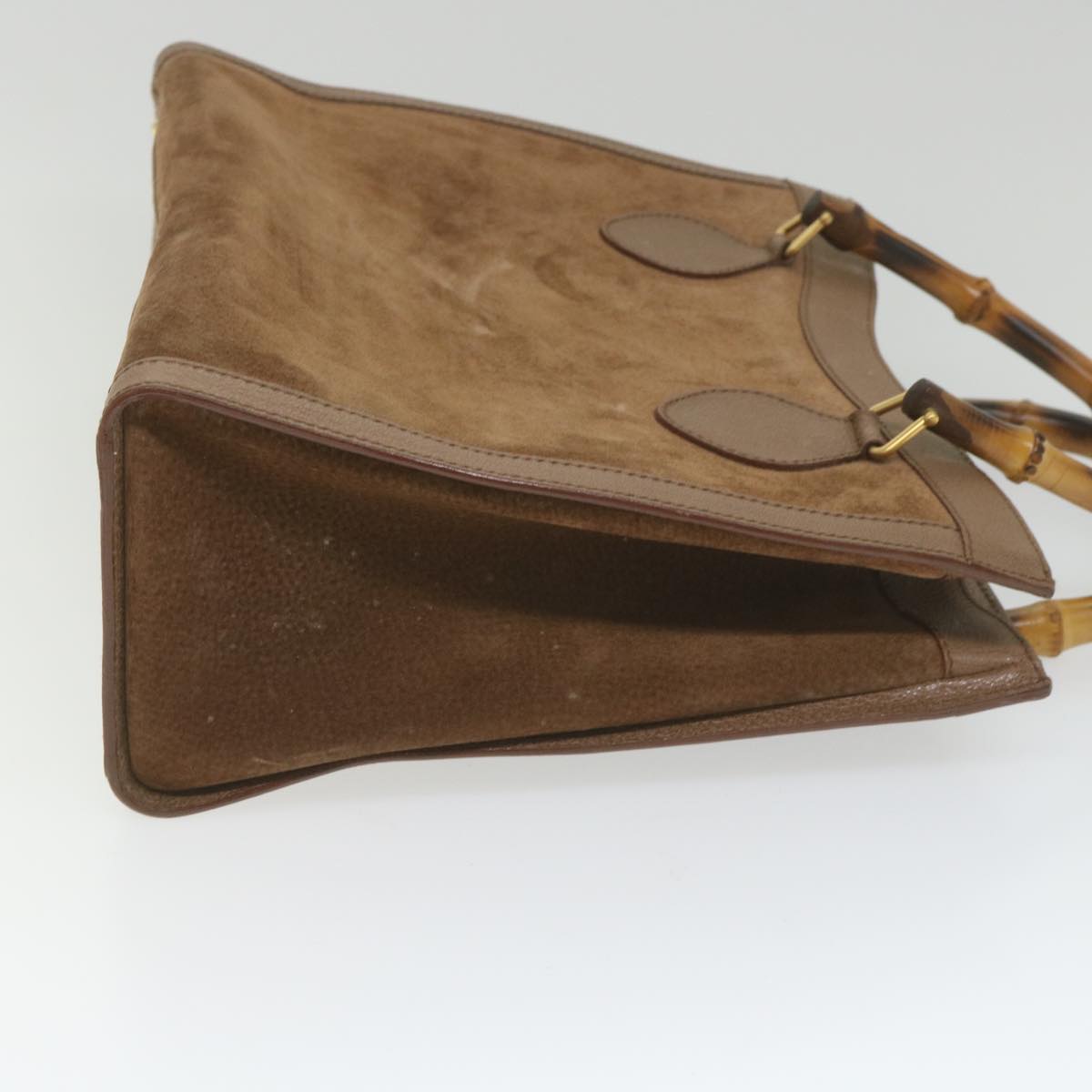 GUCCI Bamboo Hand Bag Suede Brown 082 2853 0260 0  bs9787