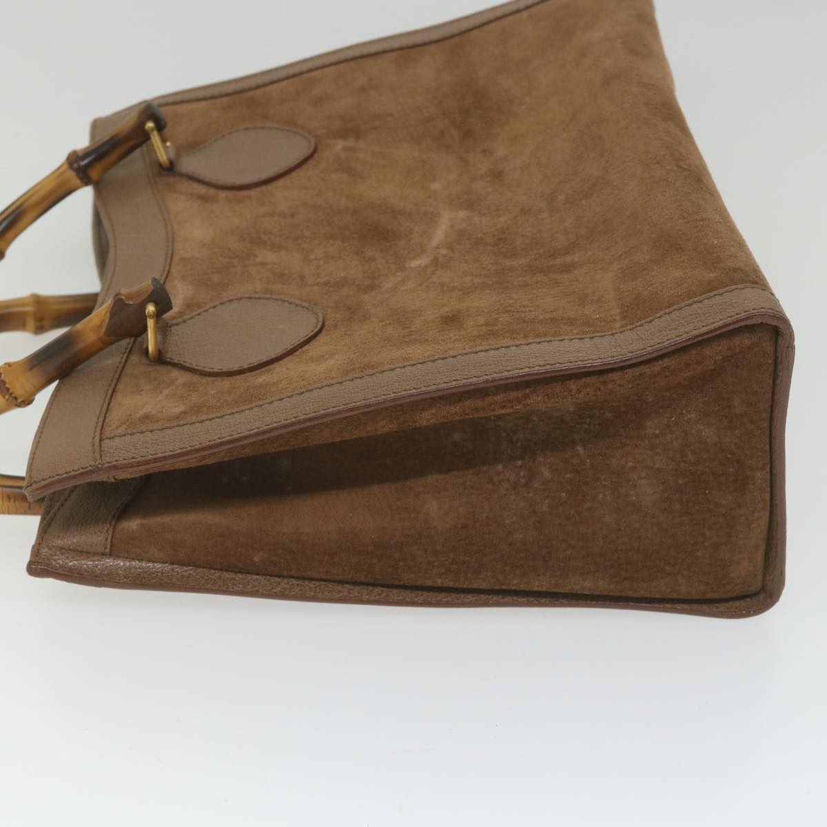 GUCCI Bamboo Hand Bag Suede Brown 082 2853 0260 0  bs9787