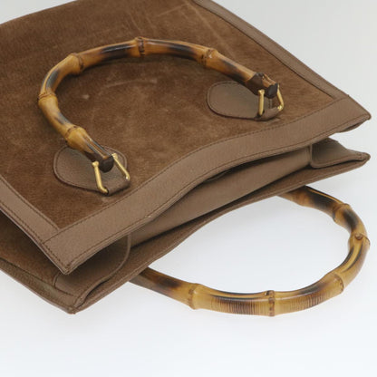 GUCCI Bamboo Hand Bag Suede Brown 082 2853 0260 0  bs9787
