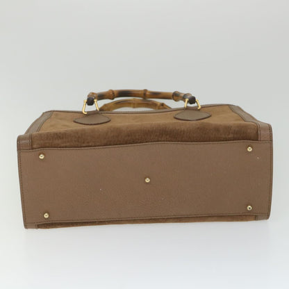 GUCCI Bamboo Hand Bag Suede Brown 082 2853 0260 0  bs9787