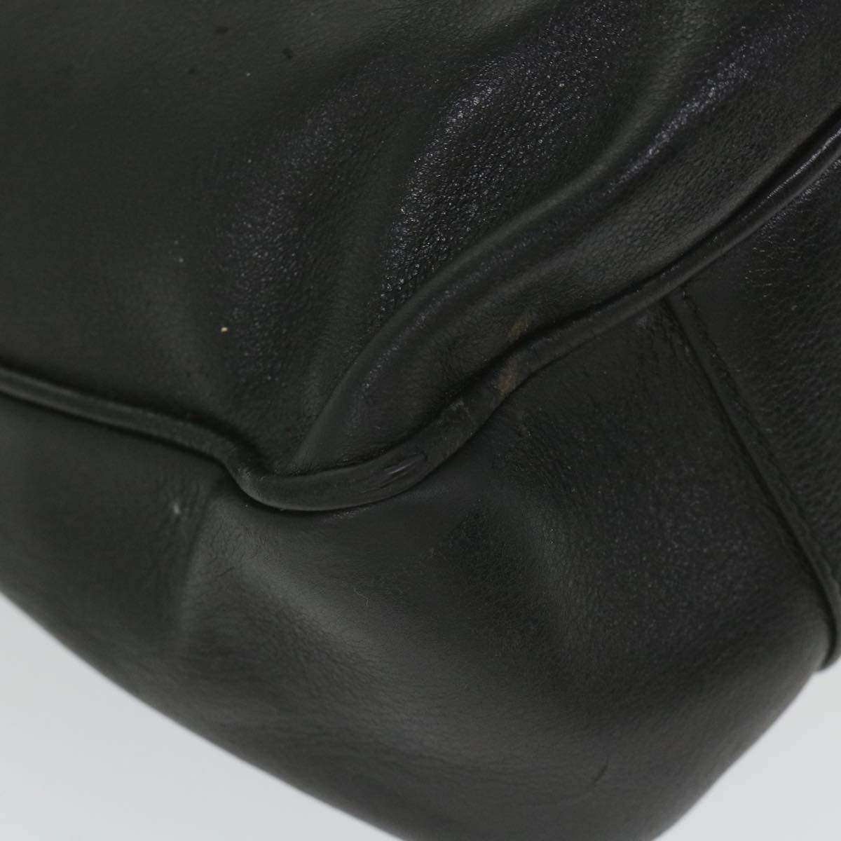 GUCCI Bamboo Shoulder Bag Leather Black  bs9822