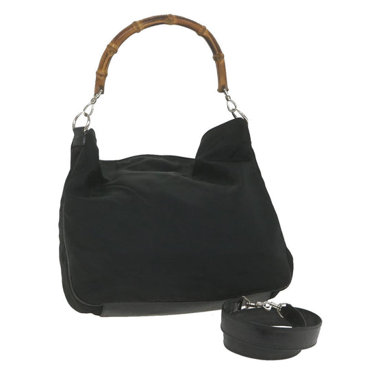 GUCCI Bamboo Shoulder Bag Canvas 2way Black 001 2123 1577  bs9929