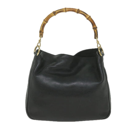 GUCCI Bamboo Shoulder Bag Leather 2way Black 001 1638  bs9938