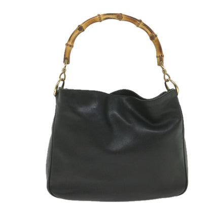 GUCCI Bamboo Shoulder Bag Leather 2way Black 001 1638  bs9938