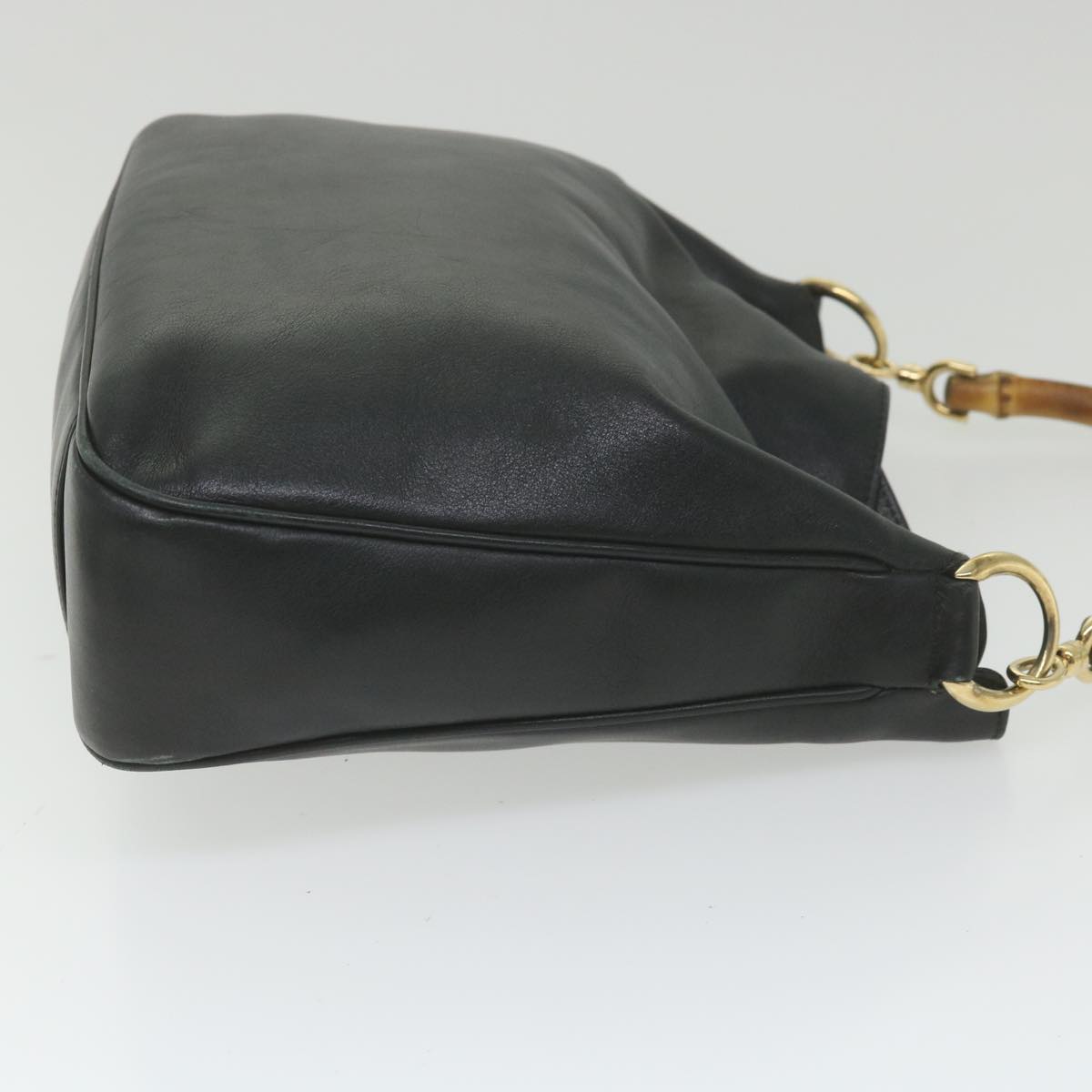 GUCCI Bamboo Shoulder Bag Leather 2way Black 001 1638  bs9938