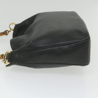 GUCCI Bamboo Shoulder Bag Leather 2way Black 001 1638  bs9938