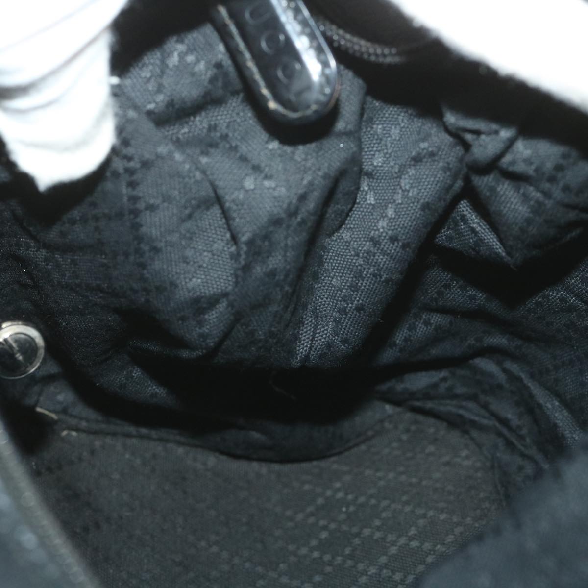 GUCCI Bamboo Shoulder Bag Nylon Black  bs9975