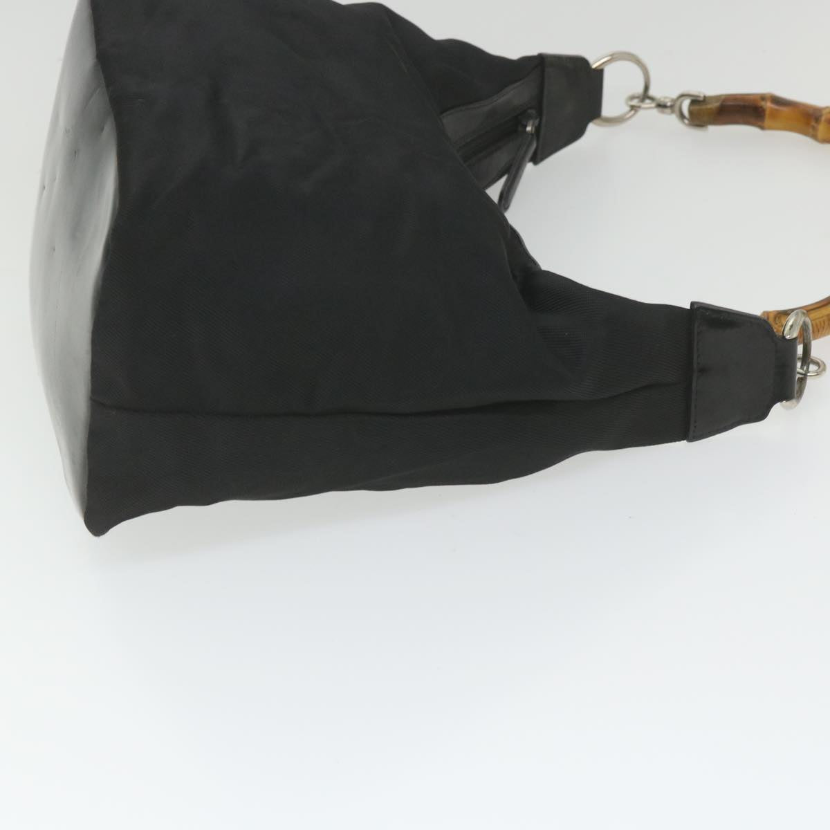 GUCCI Bamboo Shoulder Bag Nylon Black  bs9975
