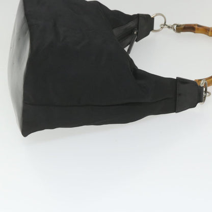 GUCCI Bamboo Shoulder Bag Nylon Black  bs9975