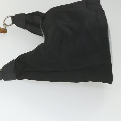 GUCCI Bamboo Shoulder Bag Nylon Black  bs9975
