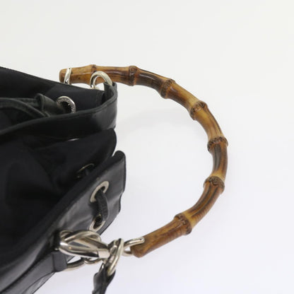 GUCCI Bamboo Shoulder Bag Nylon 2way Black  bs9976