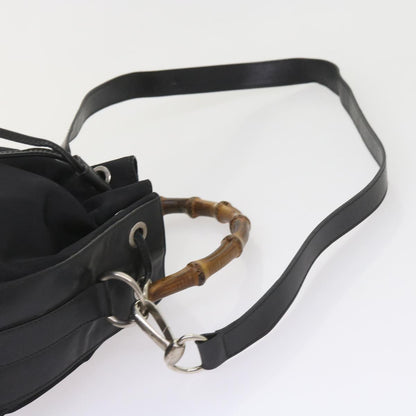 GUCCI Bamboo Shoulder Bag Nylon 2way Black  bs9976