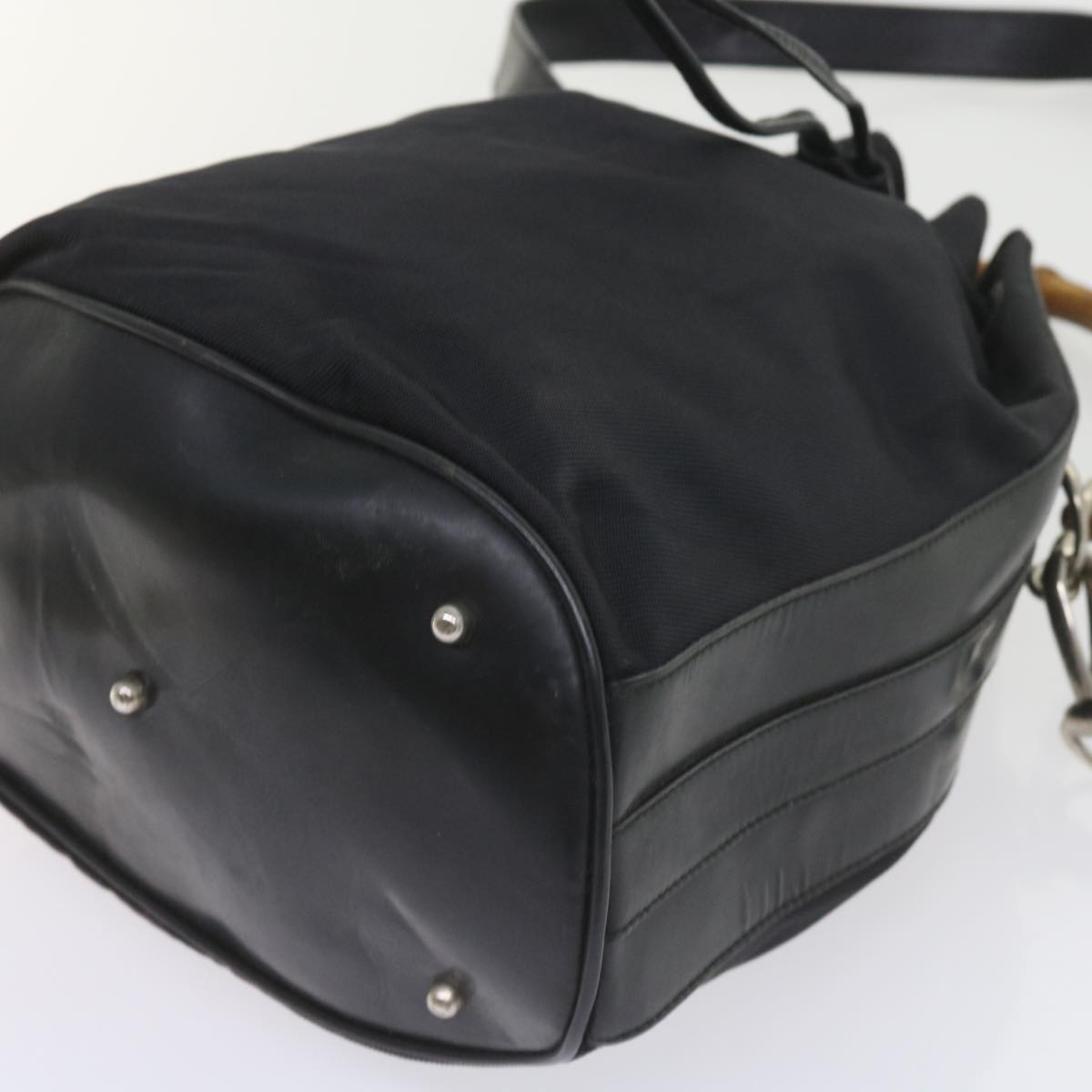 GUCCI Bamboo Shoulder Bag Nylon 2way Black  bs9976