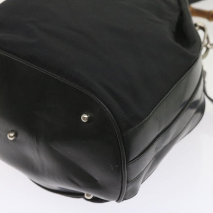GUCCI Bamboo Shoulder Bag Nylon 2way Black  bs9976