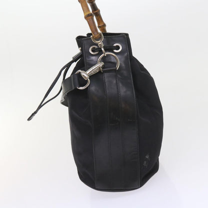 GUCCI Bamboo Shoulder Bag Nylon 2way Black  bs9976
