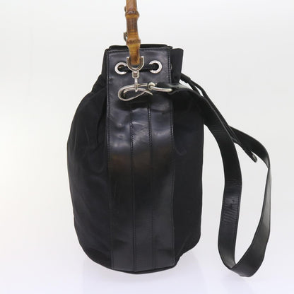GUCCI Bamboo Shoulder Bag Nylon 2way Black  bs9976