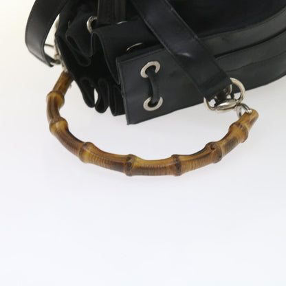 GUCCI Bamboo Shoulder Bag Nylon 2way Black  bs9976