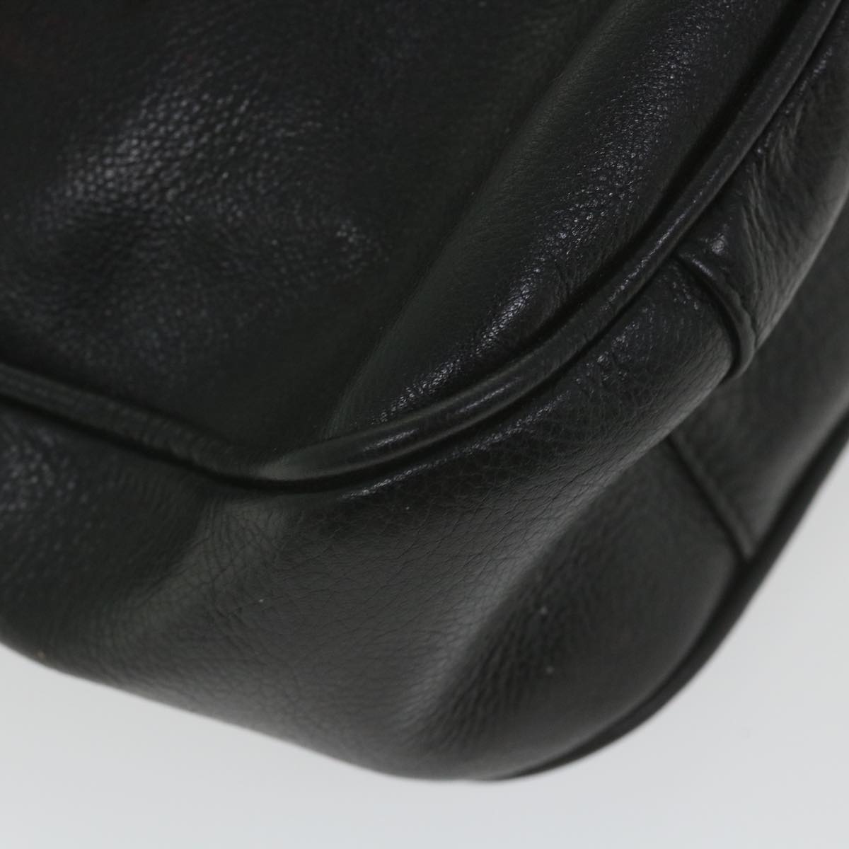 GUCCI Bamboo Shoulder Bag Leather 2way Black  bs9978