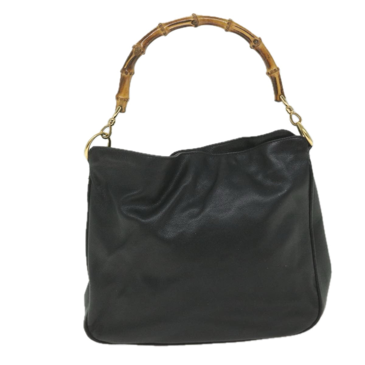 GUCCI Bamboo Shoulder Bag Leather 2way Black  bs9978