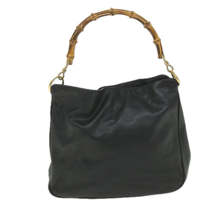 GUCCI Bamboo Shoulder Bag Leather 2way Black  bs9978