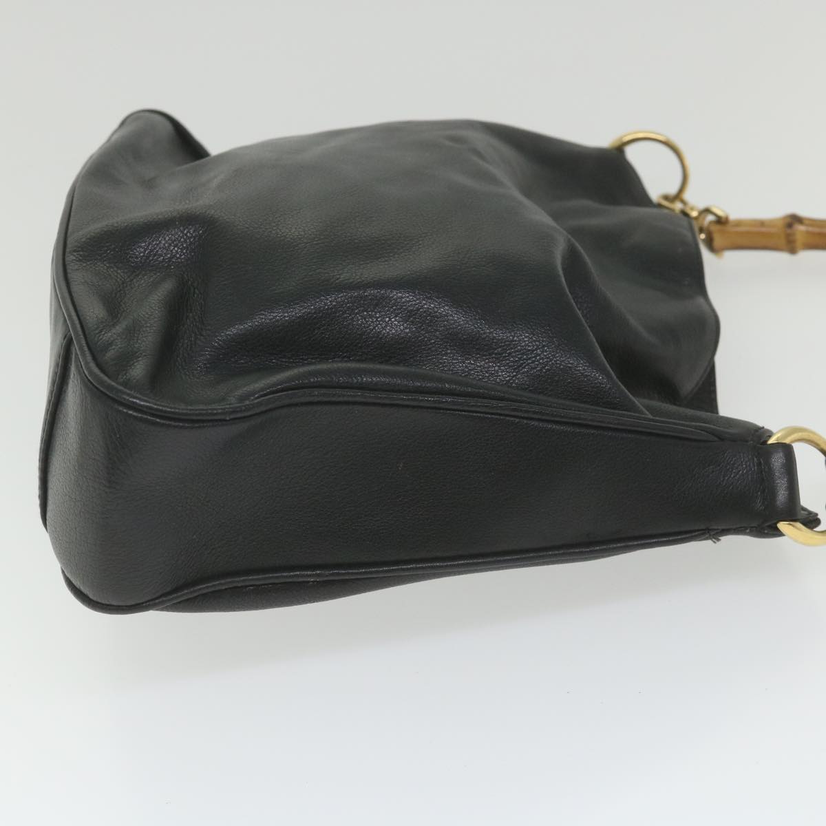 GUCCI Bamboo Shoulder Bag Leather 2way Black  bs9978