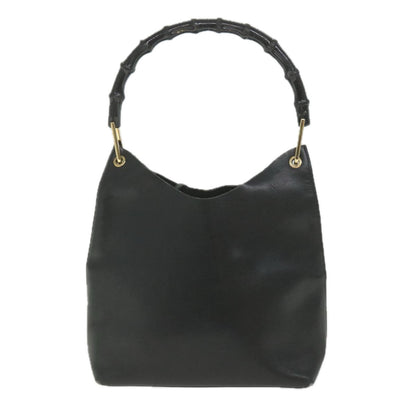 GUCCI Bamboo Shoulder Bag Leather Black 001 2058 1880 0  bs9981
