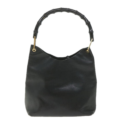 GUCCI Bamboo Shoulder Bag Leather Black 001 2058 1880 0  bs9981