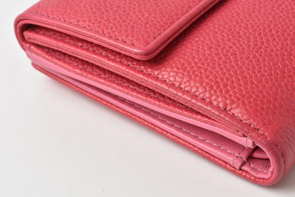 Chanel Caviar Skin Bifold Wallet Rose/Purple