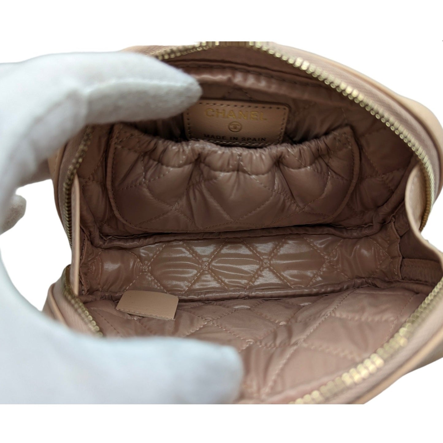 Chanel Caviar Small Curvy Classic Pouch Cosmetic Case