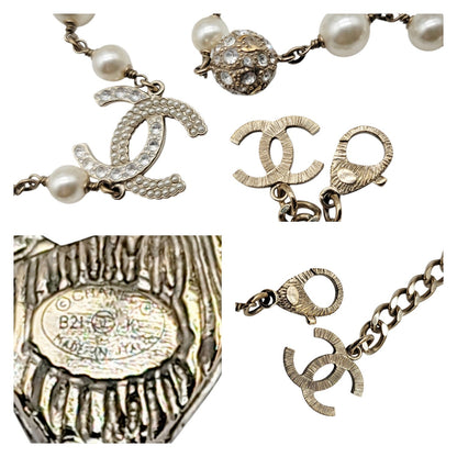 Chanel CC B21K Faux Pearl Chain Necklace