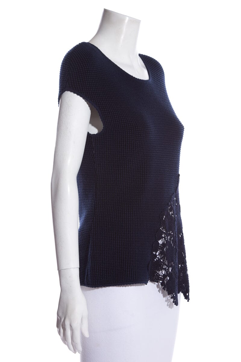 Chanel Navy & Black Lace Top SZ 42