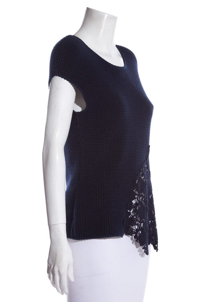 Chanel Navy & Black Lace Top SZ 42