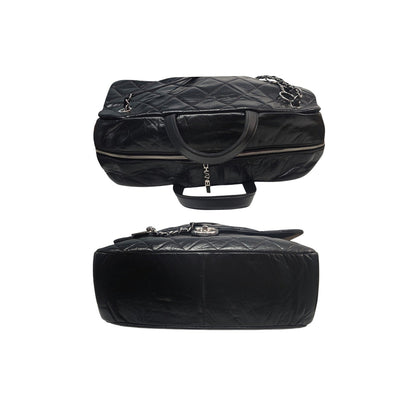 Chanel Aged Calfskin Quilted Large Express Bowling Flap Bag