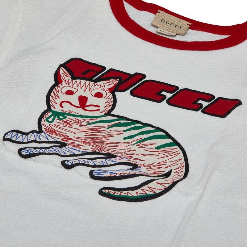 Gucci Cat Cat  Lingerie  y Size 12 White Multicolor Cotton Linen  Gucci