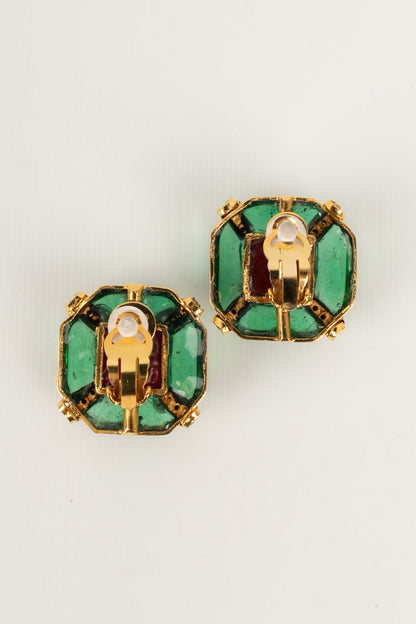 Boucles d'oreilles en pte de verre Chanel