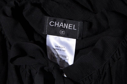 Chanel Black L/S Peasant Blouse SZ 36
