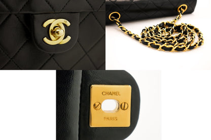 CHANEL Mini Square Small Chain Shoulder Bag Crossbody Black Quilt g36