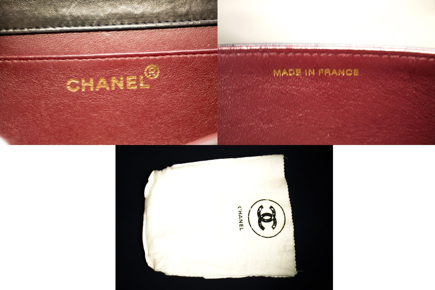 CHANEL Full Flap Chain Shoulder Bag Clutch Black Quilted Lambskin h09