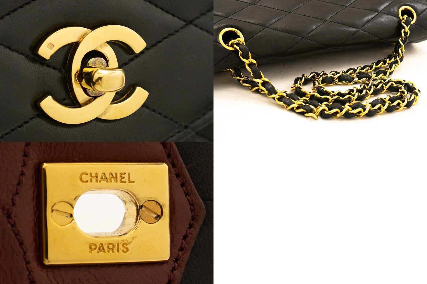 CHANEL Vintage Envelope Chain Shoulder Bag Flap Quilted Lambskin k32