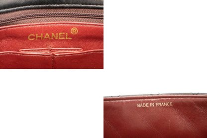 CHANEL Mini Square Small Chain Shoulder Bag Crossbody Black Quilt k44