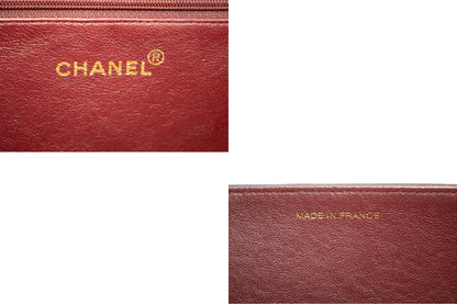 CHANEL Full Flap Chain Shoulder Bag Clutch Black Quilted Lambskin k82