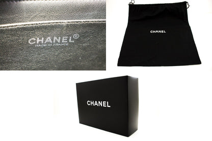 CHANEL Classic Large 11" Chain Shoulder Bag Black Grained Calfskin h58