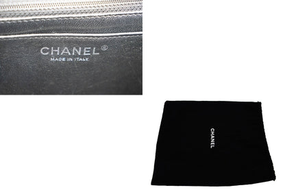 CHANEL Caviar Grained Calfskin Flap Chain Shoulder Bag Black 13" i90