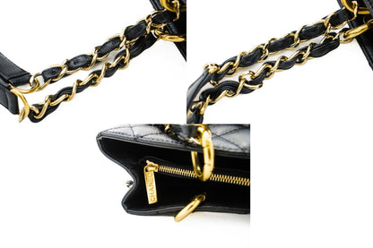CHANEL Caviar GST 13" Grand Shopping Tote Chain Shoulder Bag Black k54